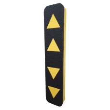 Protetor de Parachoque Preto com Sinalização Triangular - 3 cm de Espessura